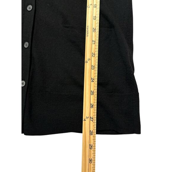 EUC Banana Republic 100% Merino Wool Longline Cardigan Black M Quiet Luxury - Picture 7 of 8